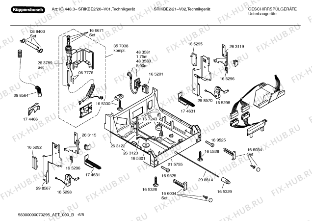 Схема №1 SRIKBE2 с изображением Инструкция по эксплуатации для посудомоечной машины Bosch 00592950