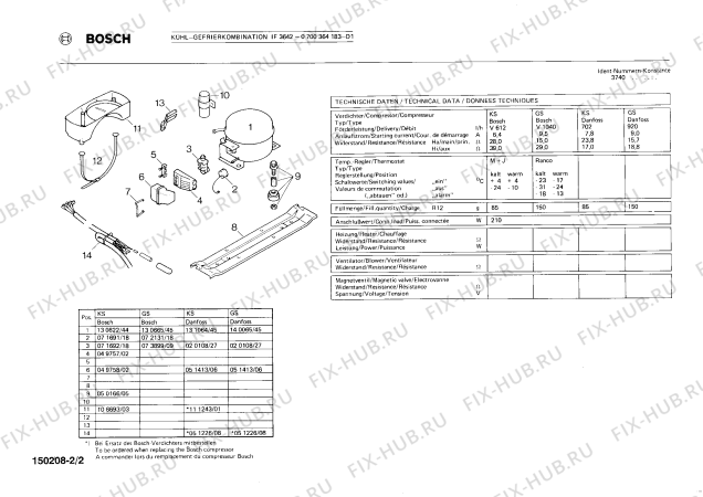 Схема №1 0700364205 IF3642 с изображением Термометер для холодильной камеры Bosch 00050396