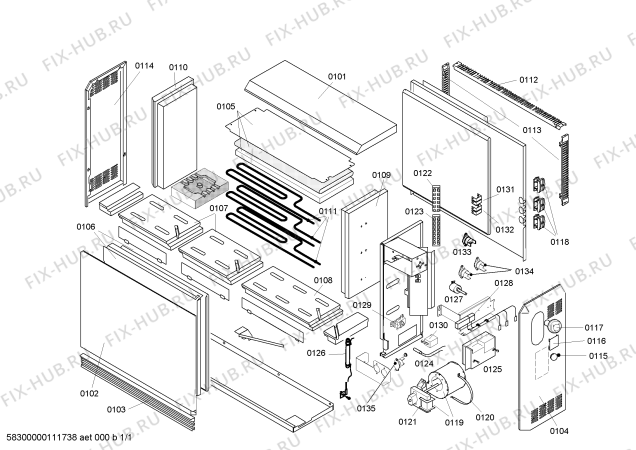 Схема №1 46/2605 VFDi50C с изображением Верхняя часть корпуса для стиралки Bosch 00243551