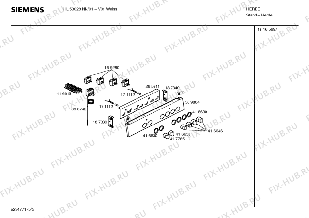Схема №1 HL53028NN с изображением Инструкция по эксплуатации для плиты (духовки) Siemens 00587865