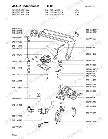 Взрыв-схема посудомоечной машины Aeg FAV775U-W - Схема узла Water equipment