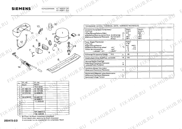 Взрыв-схема холодильника Siemens KT142871 - Схема узла 02