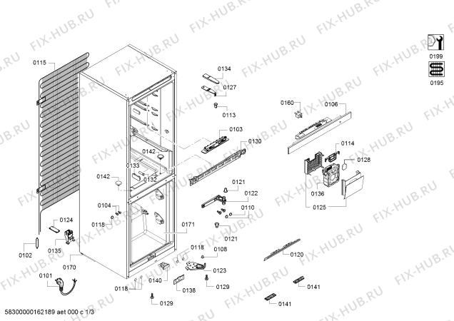 Схема №1 3KSP6865 с изображением Ящик для холодильной камеры Bosch 00707637