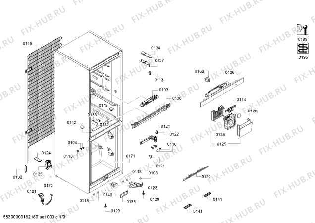 Схема №1 3FSW2416 с изображением Панель для холодильника Bosch 00707286