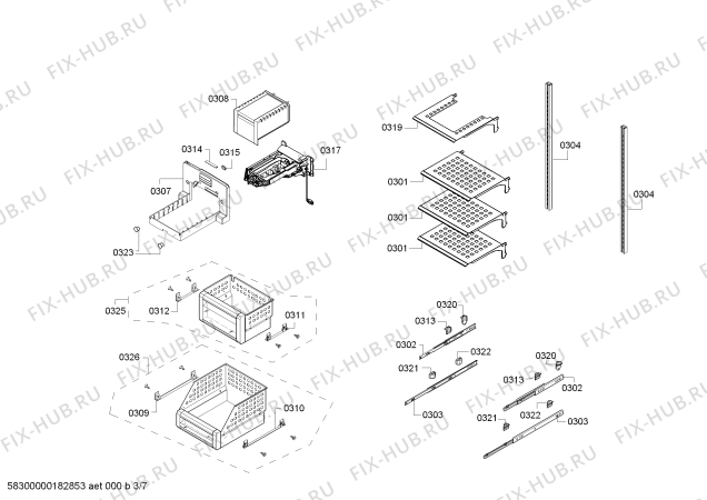 Схема №1 T24ID800LP с изображением Шина для холодильника Bosch 00770094