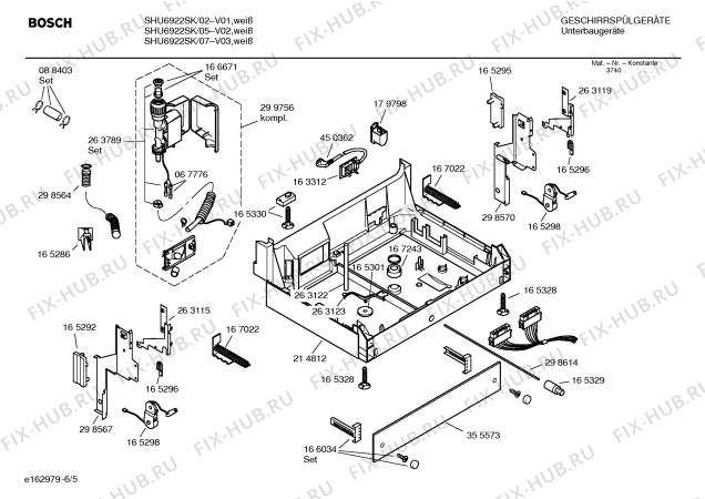 Взрыв-схема посудомоечной машины Bosch SHU6922SK Mixx - Схема узла 05
