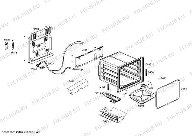 Взрыв-схема плиты (духовки) Bosch HSG13I30SC - Схема узла 04
