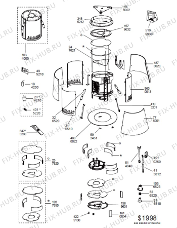 Схема №1 208355404719PRF00103 с изображением Лампа для вытяжки Whirlpool 482000025811