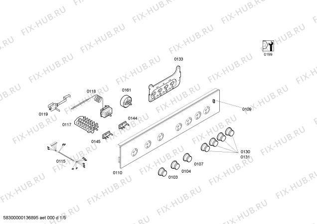 Схема №2 HV11AB510E с изображением Ручка выбора программ для плиты (духовки) Siemens 00615158