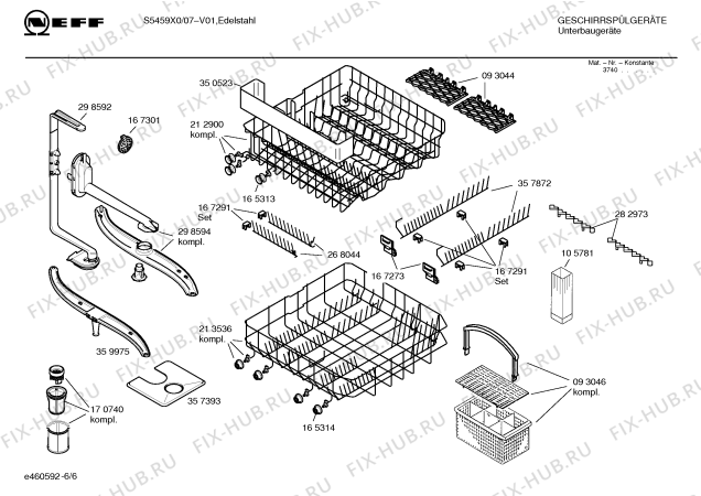 Взрыв-схема посудомоечной машины Neff S5459X0 - Схема узла 06