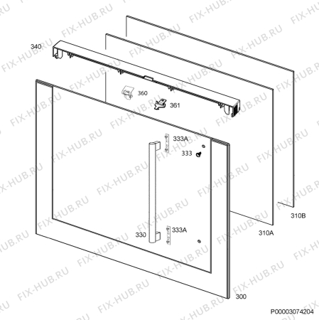 Взрыв-схема плиты (духовки) Atag OX6411LL/A00 - Схема узла Door