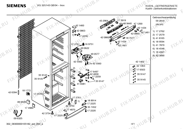 Схема №2 KG32U143GB Loggics, high performence с изображением Поднос для холодильника Siemens 00441824