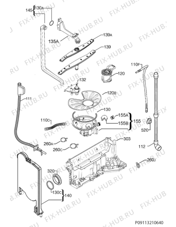 Взрыв-схема посудомоечной машины Progress PV1546 - Схема узла Hydraulic System 272