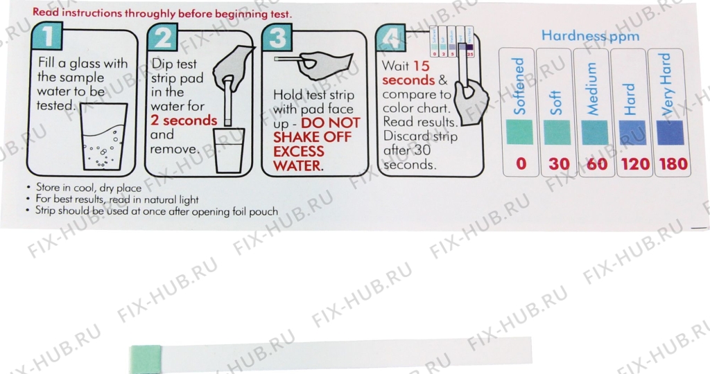 Большое фото - Тестовые полоски - жесткость воды для духового шкафа Bosch 00630609 в гипермаркете Fix-Hub