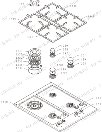 Схема №1 HG1664SD1E/S2 (702727) с изображением Краник для плиты (духовки) Gorenje 702873