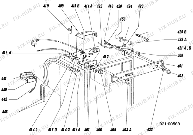 Взрыв-схема холодильника Unknown RM2210-1 - Схема узла C20 Comb. armature  H