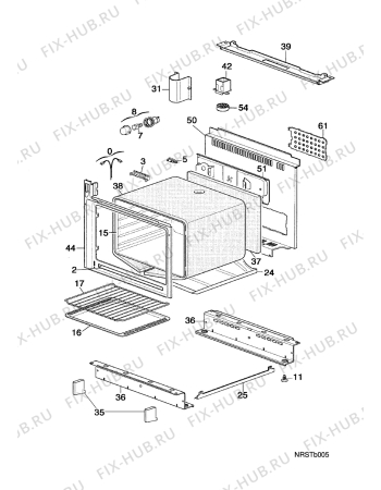 Взрыв-схема плиты (духовки) Faure CMP6982W - Схема узла Oven