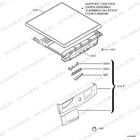 Взрыв-схема стиральной машины Electrolux EWF890 - Схема узла Command panel 037