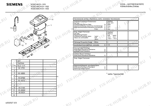 Взрыв-схема холодильника Siemens KI32C40CH - Схема узла 03