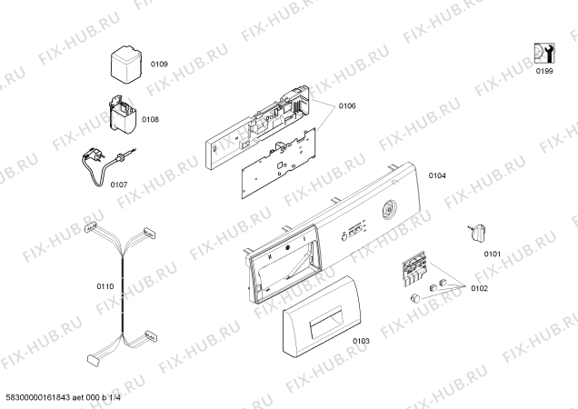 Схема №1 WAX14060IN Classixx с изображением Панель управления для стиральной машины Bosch 00748227