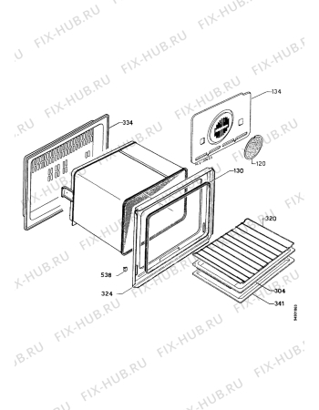 Взрыв-схема плиты (духовки) Zanussi HM541W - Схема узла Housing 001