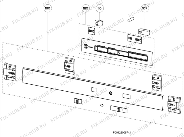 Взрыв-схема вытяжки Electrolux EFT60022K - Схема узла Section 2