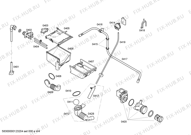 Взрыв-схема стиральной машины Bosch WAE16161OE - Схема узла 04