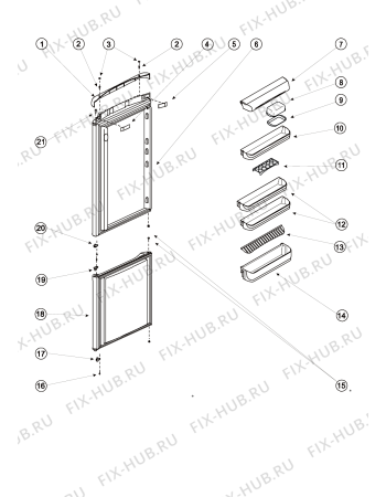 Взрыв-схема холодильника Indesit BA20S (F039222) - Схема узла