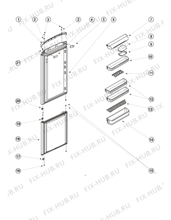 Взрыв-схема холодильника Indesit BA20SLZ (F039222) - Схема узла