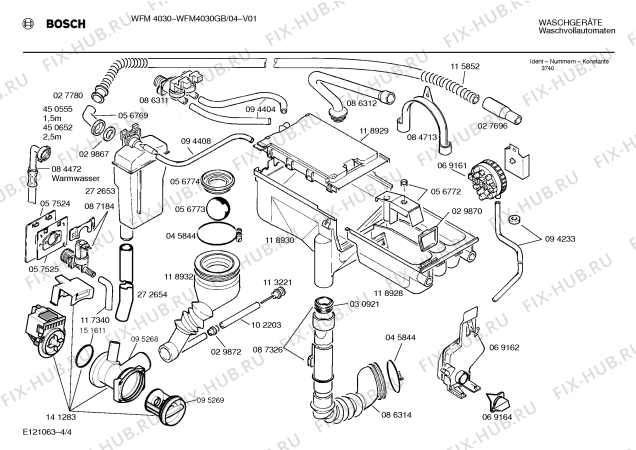 Схема №1 WFM4030GB WFM4030 с изображением Температурная индикация для стиралки Bosch 00069440