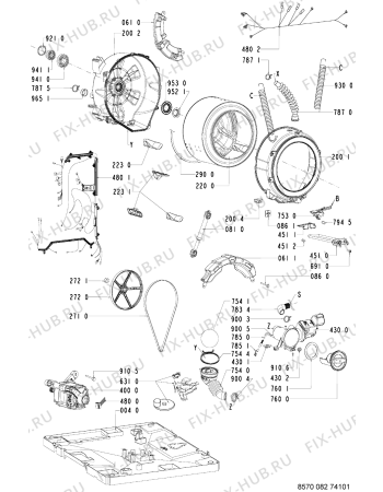 Схема №1 AWM 8900-ROK с изображением Микромодуль для стиралки Whirlpool 480111100411
