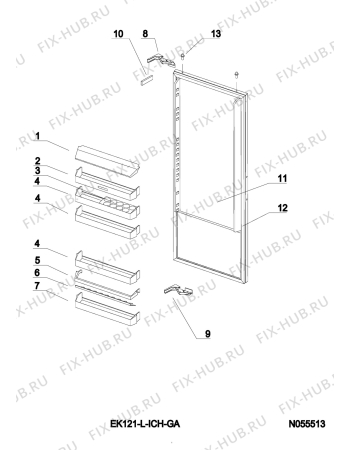 Взрыв-схема холодильника Electrolux IK281.4 LWS - Схема узла Door 003