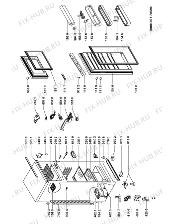 Схема №1 DP 164 с изображением Полка для холодильника Whirlpool 481245088397