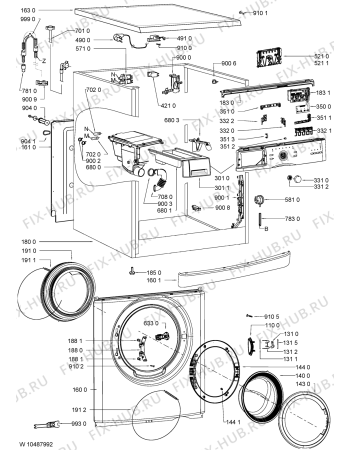 Схема №1 AWO 6S545 с изображением Блок управления для стиральной машины Whirlpool 481010460561