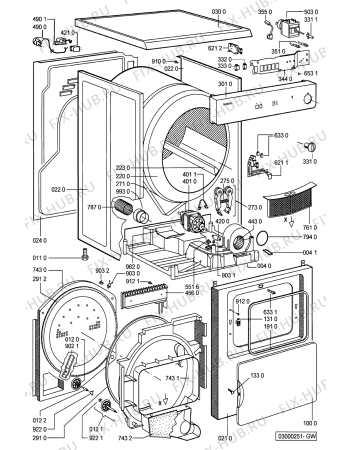 Схема №1 WT 6000 с изображением Клавиша для сушильной машины Whirlpool 481241348345