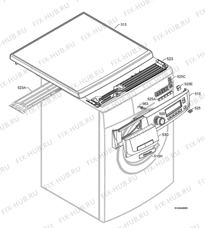 Взрыв-схема стиральной машины Electrolux EWF10771W - Схема узла Command panel 037