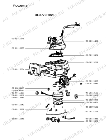 Схема №1 DG8770F0/23 с изображением Ручка для электроутюга Rowenta CS-00115075