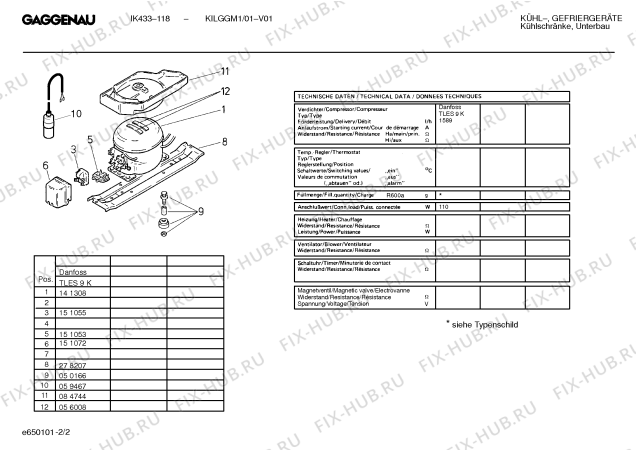 Схема №1 KILGGM1 IK433-118 с изображением Крышка для холодильника Bosch 00066499