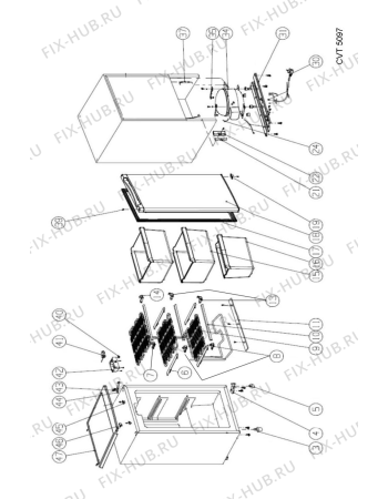 Схема №1 CVT 5097 с изображением Ящик (корзина) для холодильной камеры Whirlpool 482000007697
