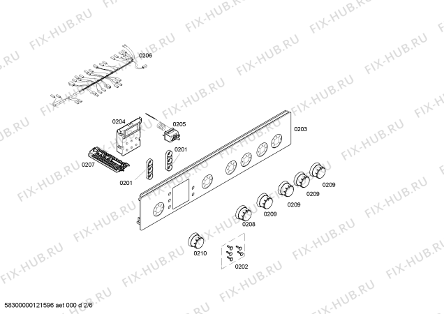 Взрыв-схема плиты (духовки) Bosch HSV745021T - Схема узла 02