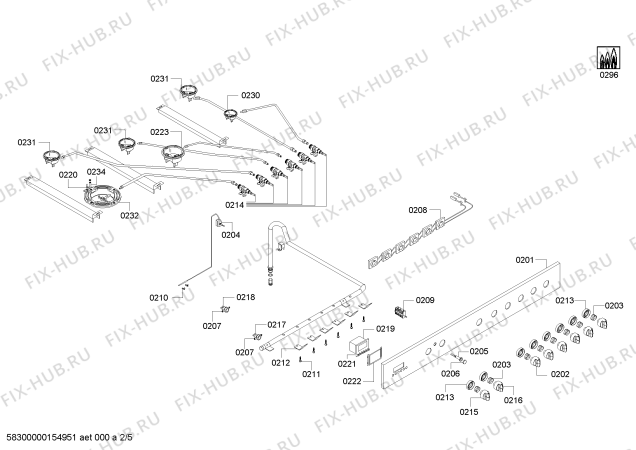 Схема №2 HSB776055N с изображением Панель управления для электропечи Bosch 00710530