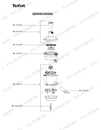 Взрыв-схема кухонного комбайна Tefal QB505D38/6R0 - Схема узла LP005171.7P6