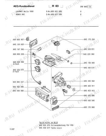 Взрыв-схема стиральной машины Aeg LAVBELLA 1000 - Схема узла Electrical equipment