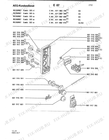 Взрыв-схема микроволновой печи Aeg MC COMBI 32 C-D/EURO - Схема узла Section2