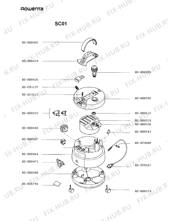 Взрыв-схема пылесоса Rowenta SC01 - Схема узла SC01____.IT1