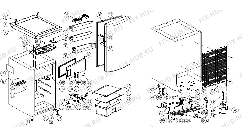 Схема №1 KRB41208W (294121, HTS12262) с изображением Другое для холодильной камеры Gorenje 298786
