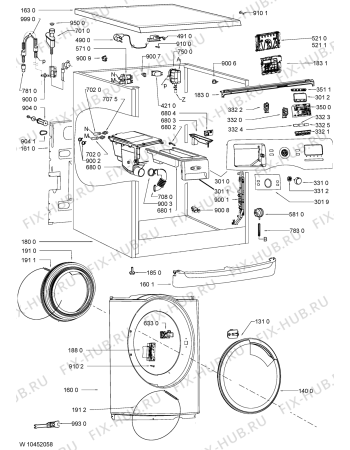 Схема №1 AWOE 9514 с изображением Модуль (плата) для стиральной машины Whirlpool 481010461472