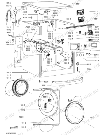 Схема №1 AWOE 8514 с изображением Обшивка для стиральной машины Whirlpool 481010411292