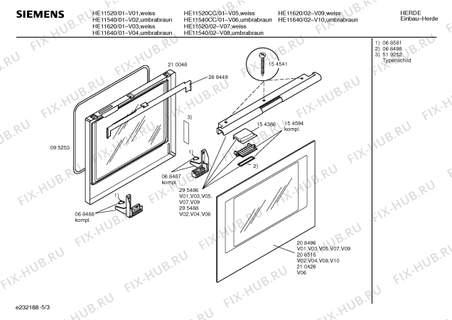 Схема №1 HE11540 с изображением Инструкция по эксплуатации для духового шкафа Siemens 00518620
