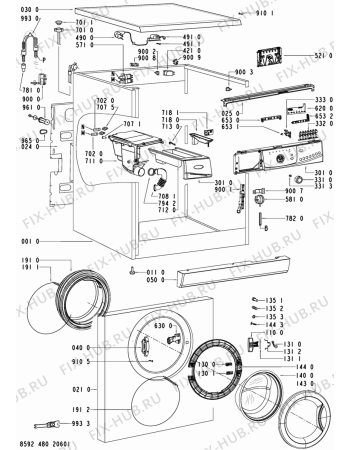 Схема №1 ECLIPS 1400 с изображением Обшивка для стиралки Whirlpool 481245216955